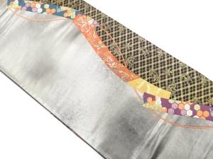 短冊に鳳凰・古典柄織り出し　袋帯